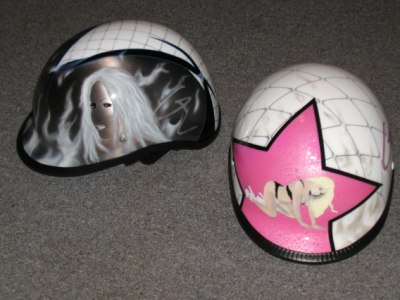 Both Gina Lynn helmets